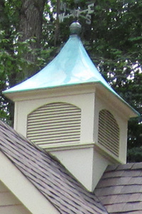 Louvered Cupola with Copper Roof