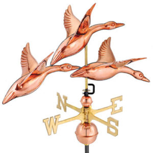 Polished Copper 3 Geese in Flight Weathervane #657P